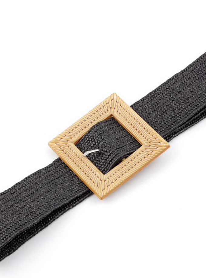 Cinturón Rafia Cuadrado