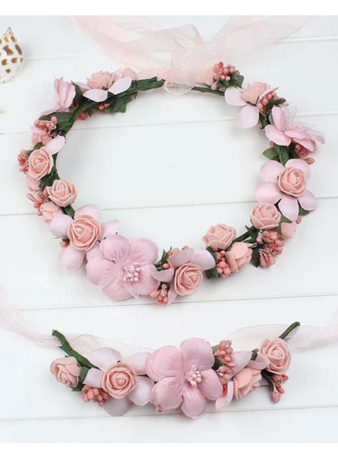 Corona y Pulsera Flores