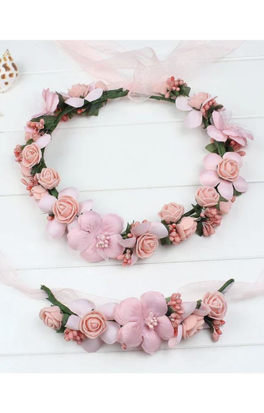 Corona y Pulsera Flores