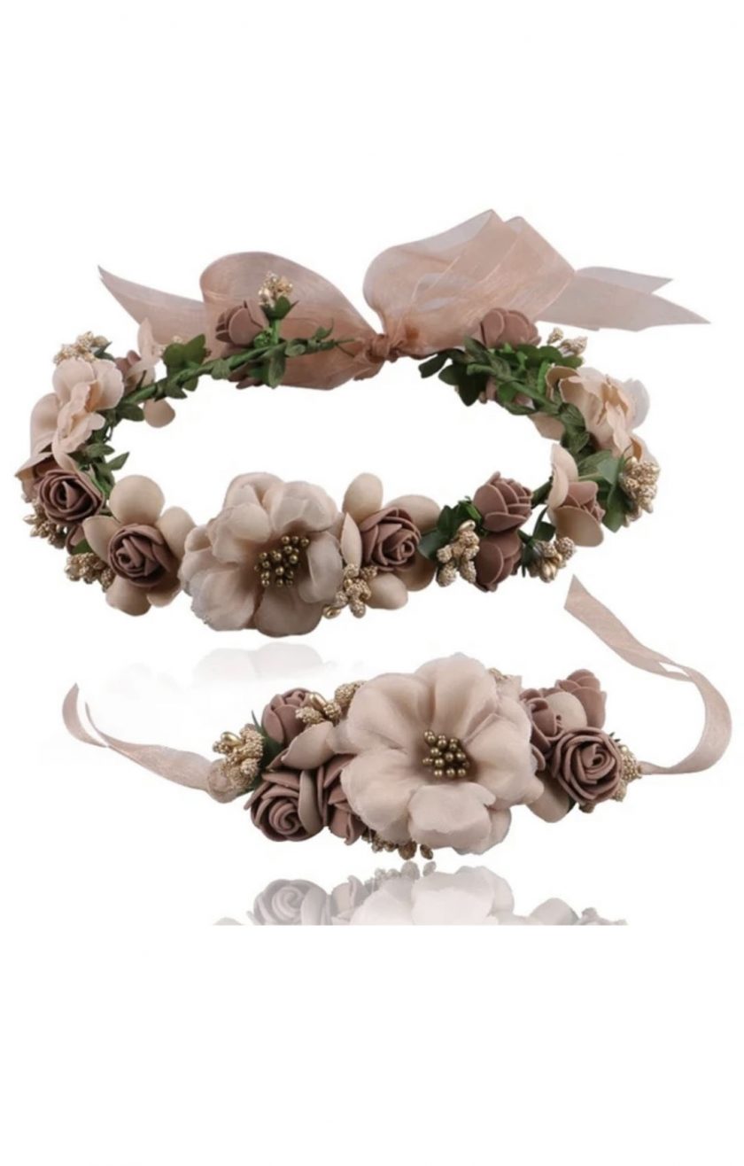 Corona y Pulsera Flores