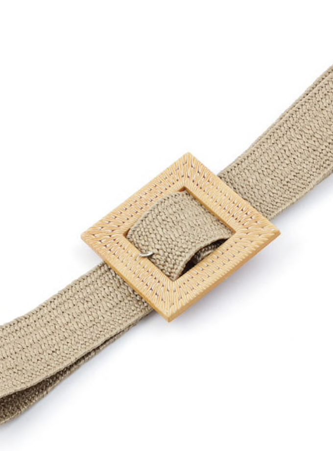 Cinturón Rafia Cuadrado