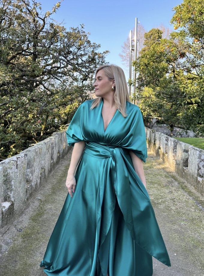 Vestido Multiposición Seda Abertura