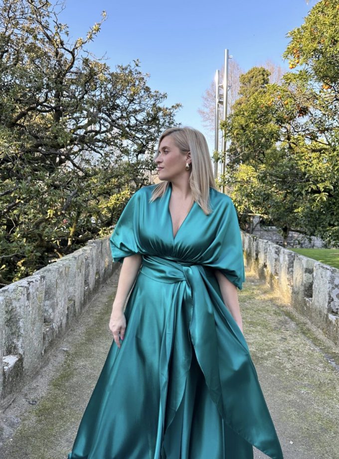 Vestido Multiposición Seda Abertura