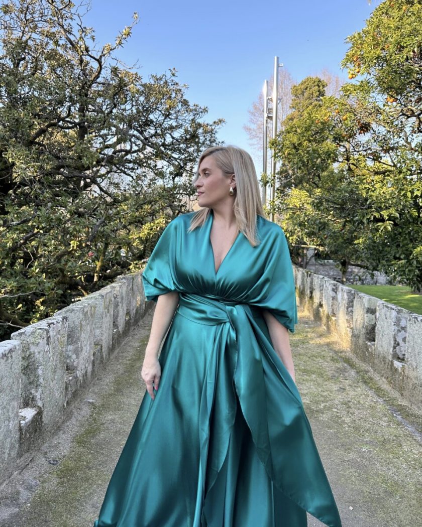 Vestido Multiposición Seda Abertura - Imagen 10