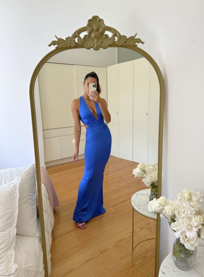 Vestido Seda Sirena Cruzado Espalda