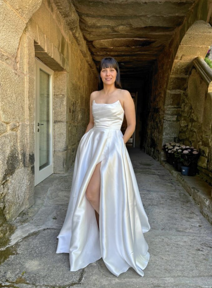 Vestido Drapeado Novia