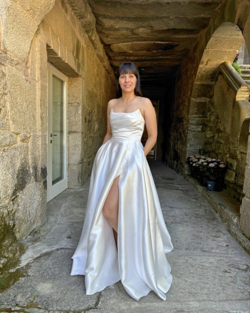 Vestido Drapeado Novia - Imagen 6