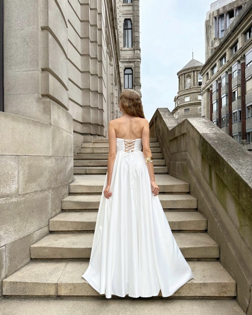 Vestido Seda Corazón Novia - Imagen 3