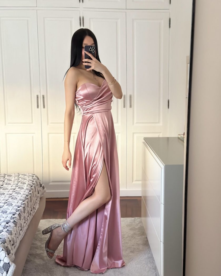 Vestido Seda Escote Corazón - Imagen 52