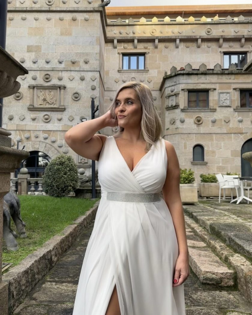 Vestido Tul Brillos Cintura Novia - Imagen 5