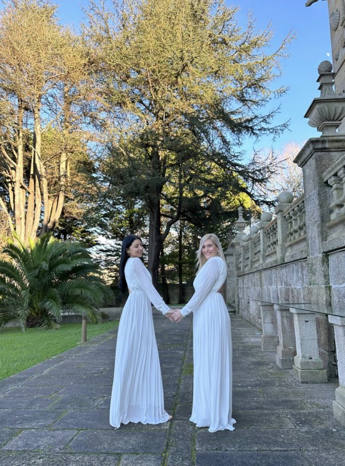 Vestido Tablas Espalda Novia