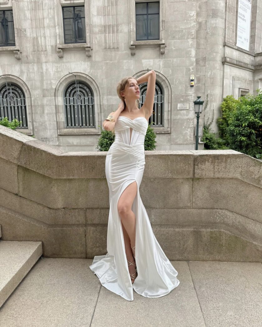 Vestido Seda Sirena Novia - Imagen 10