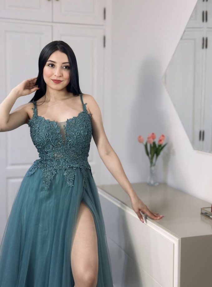 Vestido Tul Largo Abertura