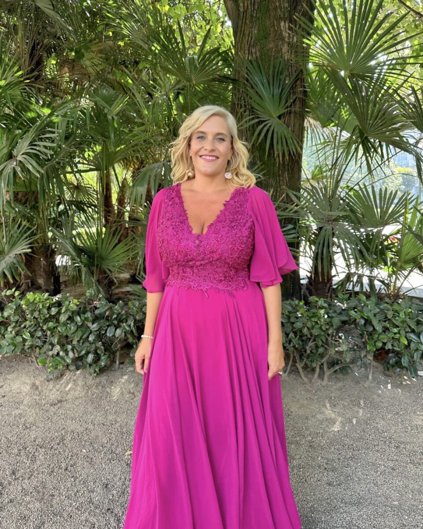 Vestido Encaje Espalda Mangas Curvy - Imagen 9