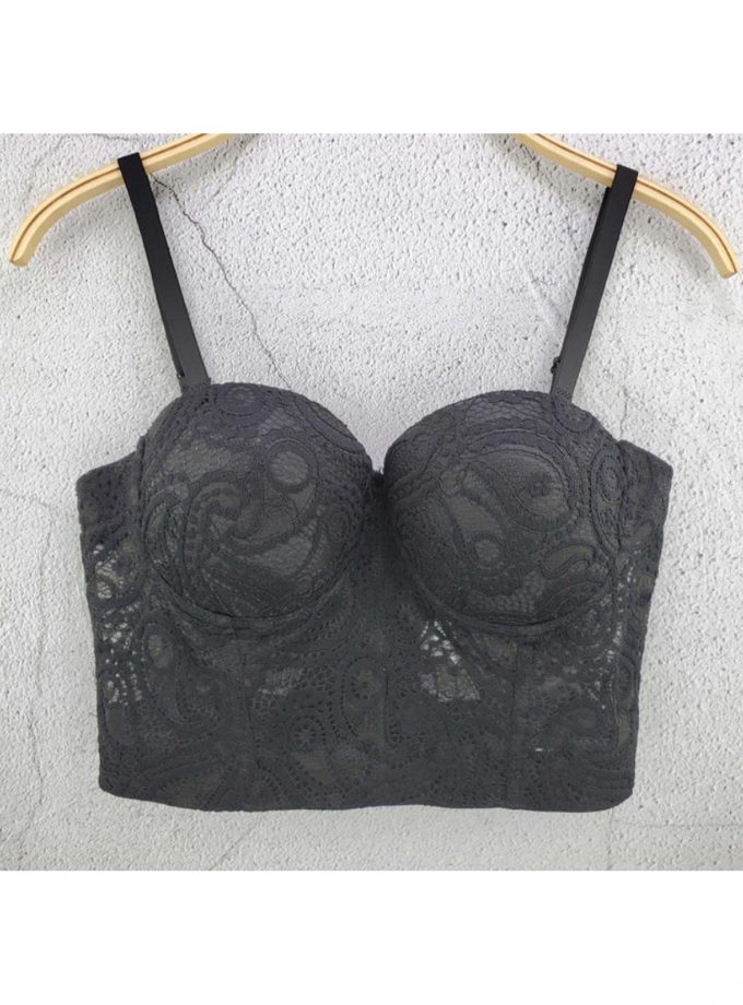 Top Corsé Encaje Negro