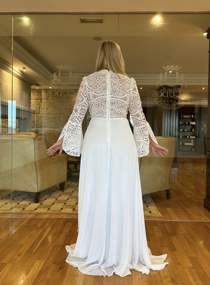 Vestido Ibiza Mangas Volante Novia