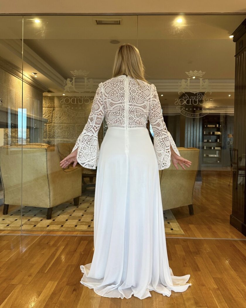 Vestido Ibiza Mangas Volante Novia - Imagen 7