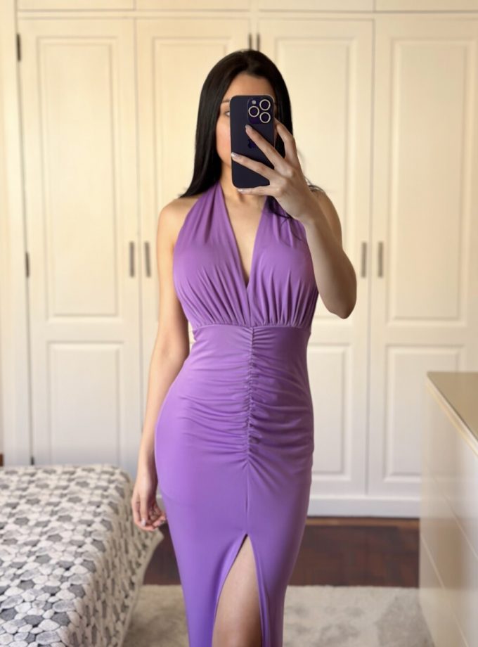 Vestido Sirena Frunce Frontal