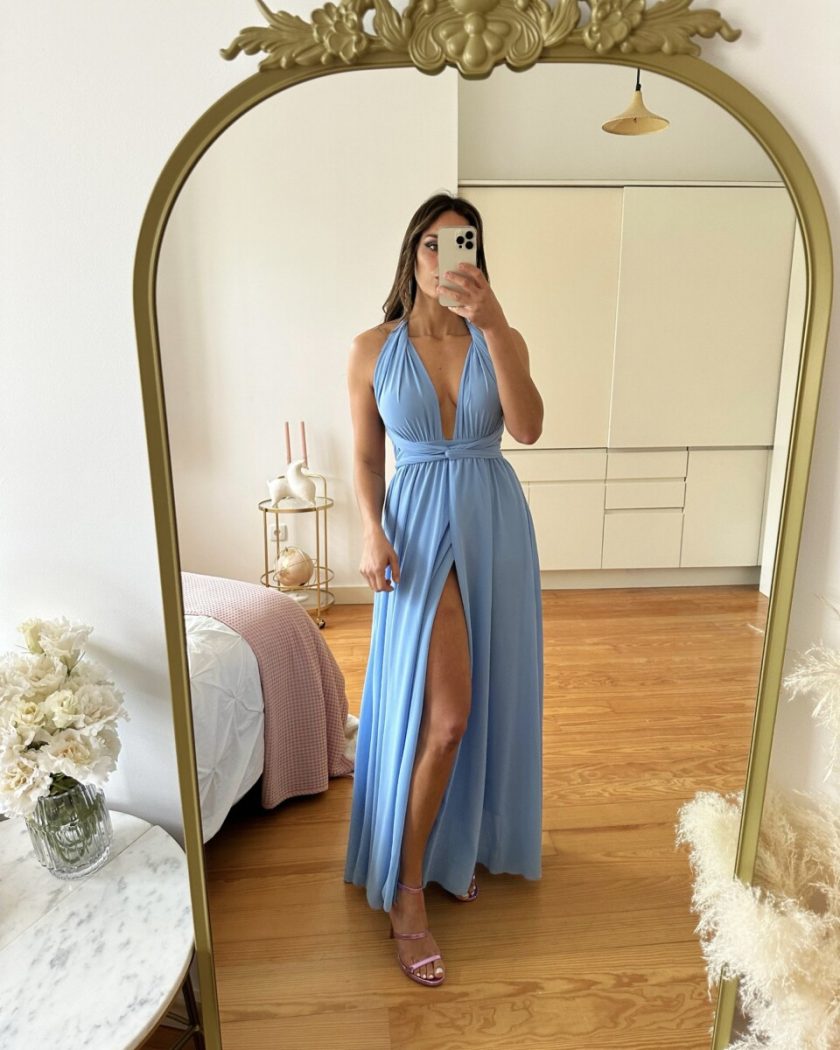 Vestido Multiposición Gasa Abertura