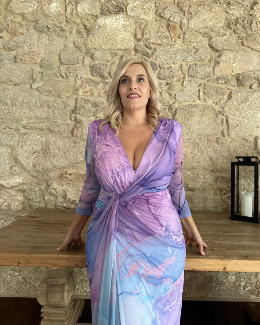 Vestido Estampado Nudo Curvy Midi - Imagen 5