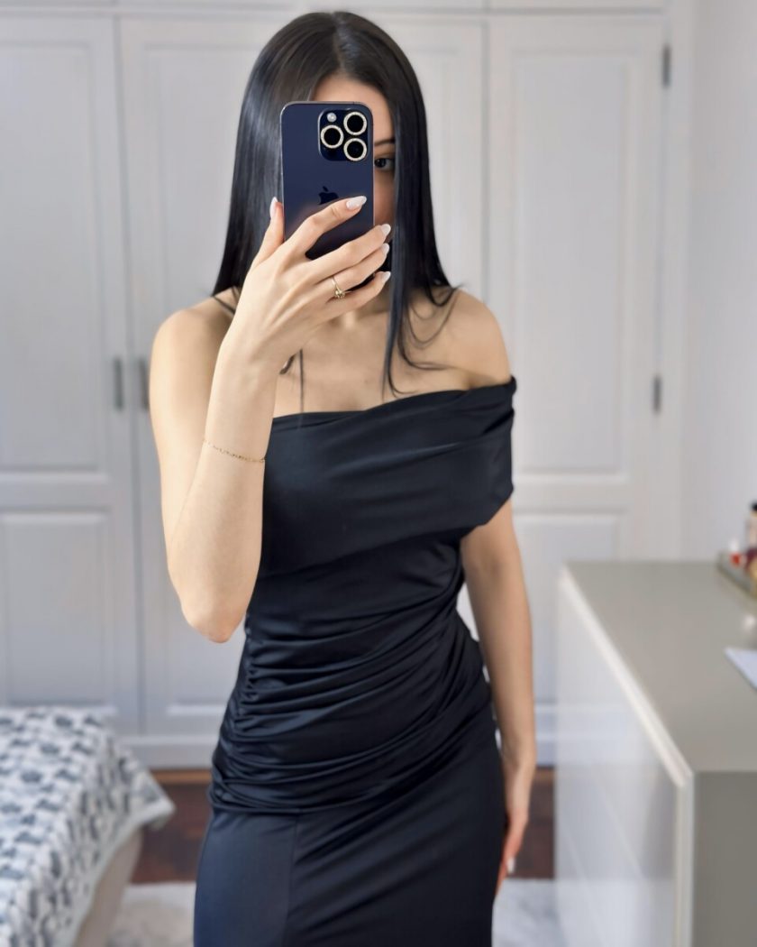 Vestido Seda Hombro - Imagen 5