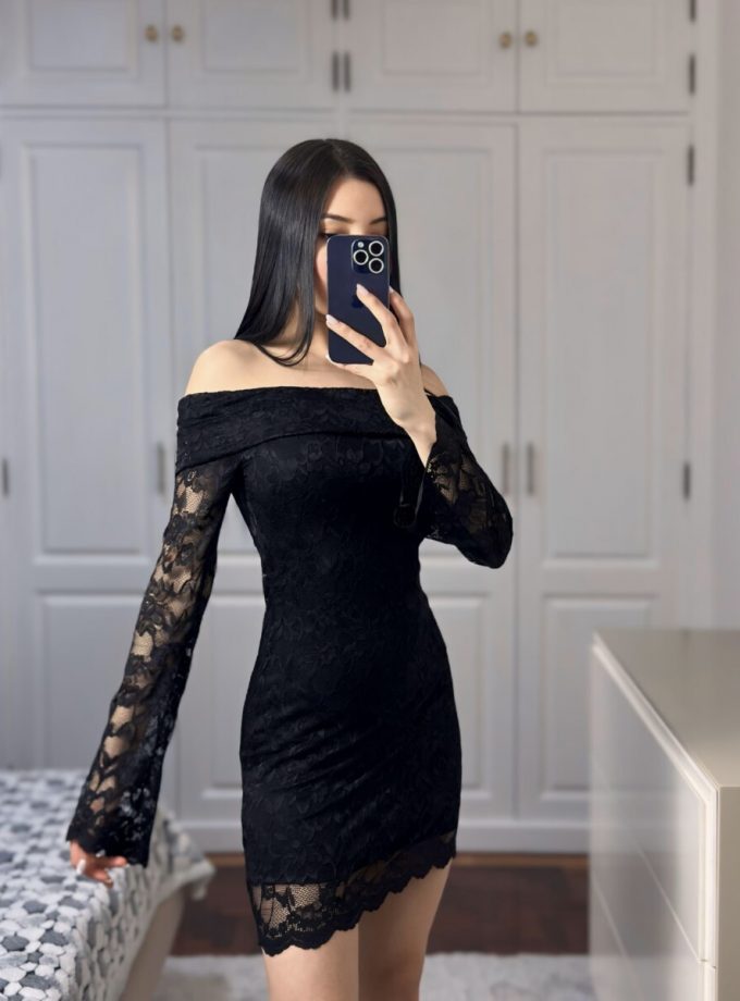 Vestido Encaje Manga Larga