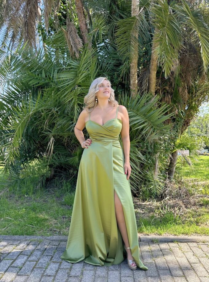 Vestido Seda Drapeado