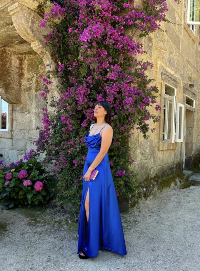 Vestido Seda Drapeado