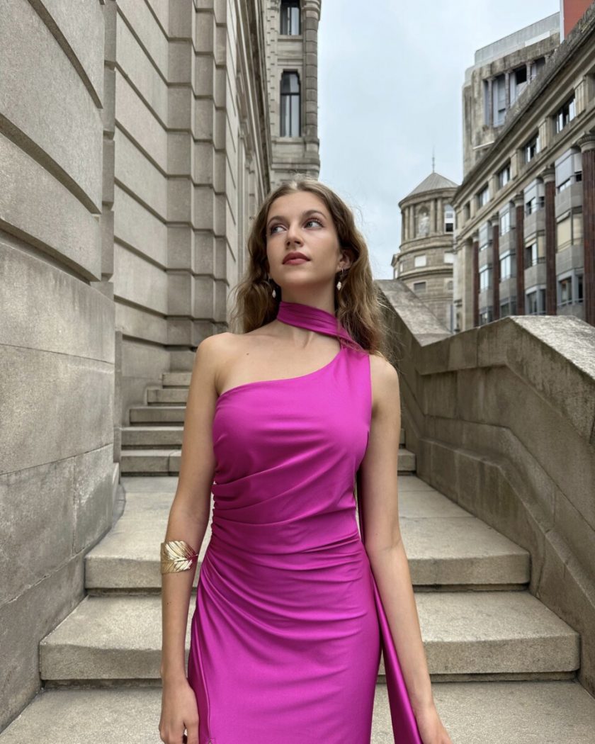 Vestido Seda Atado Cuello - Imagen 7
