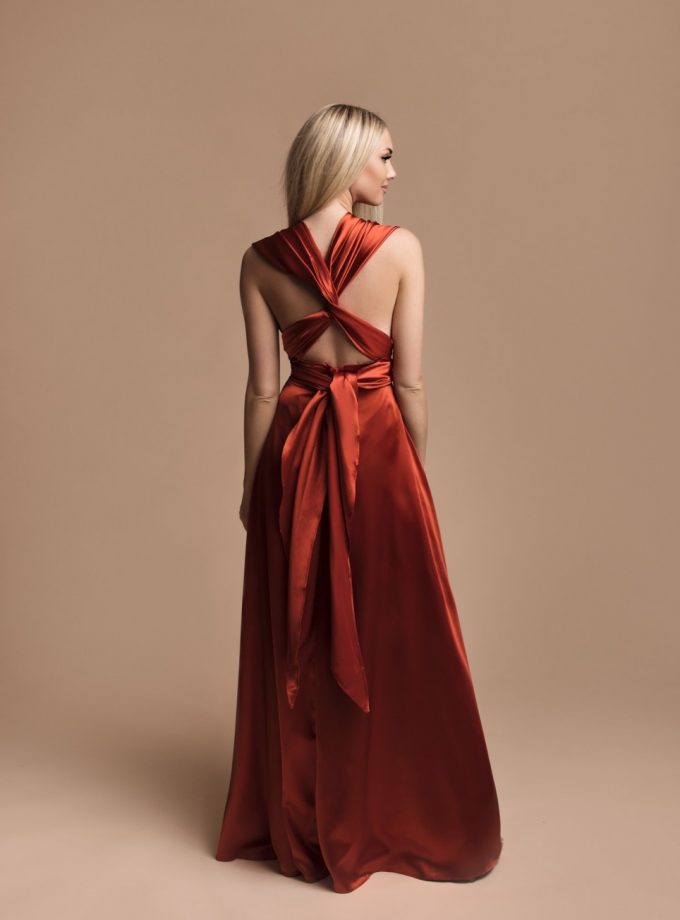 Vestido Multiposición Seda Abertura