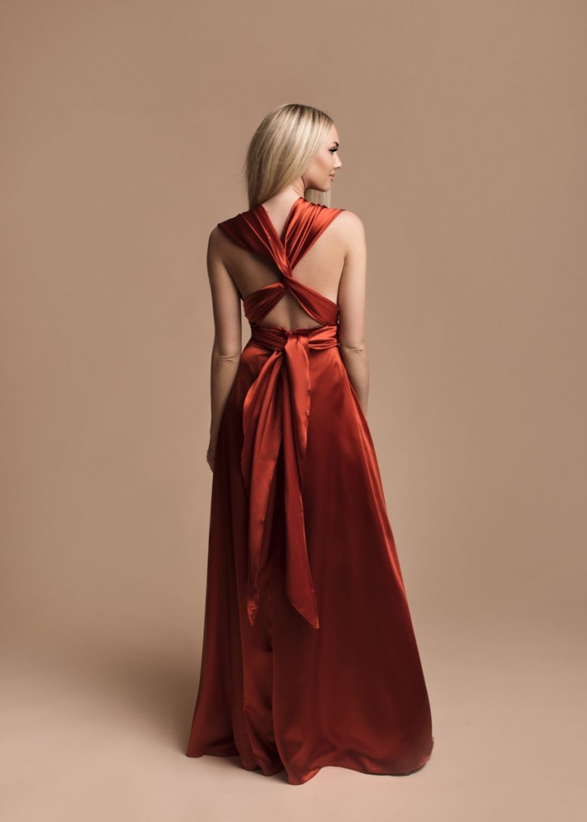 Vestido Multiposición Seda Abertura - Imagen 7