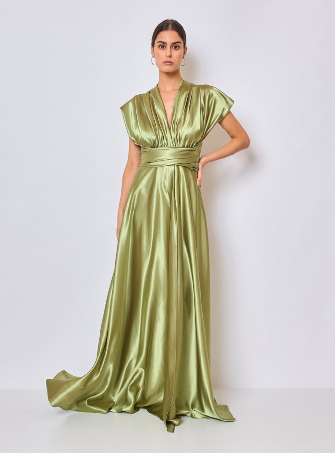 Vestido Multiposición Seda Abertura