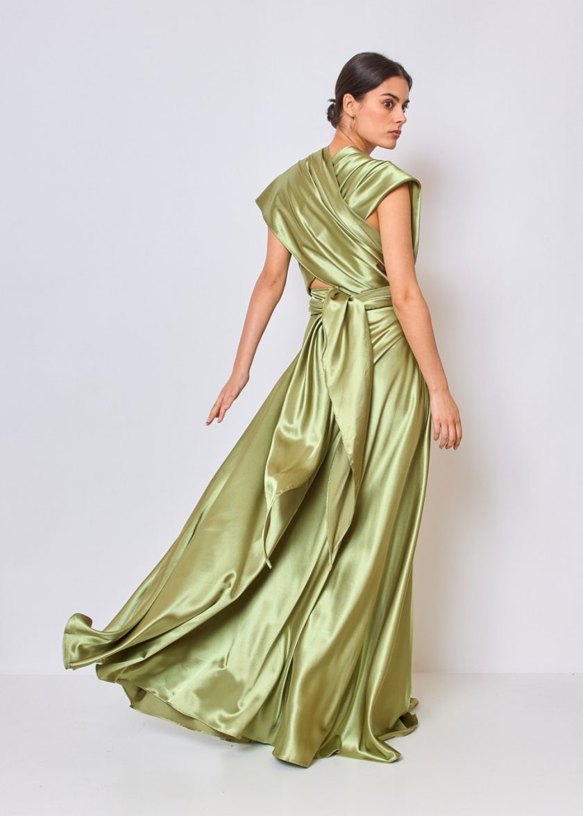 Vestido Multiposición Seda Abertura - Imagen 15