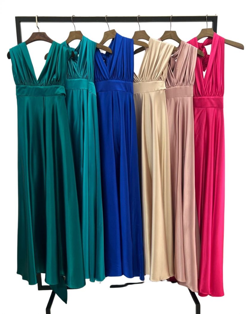 Vestido Multiposición Seda Abertura - Imagen 16