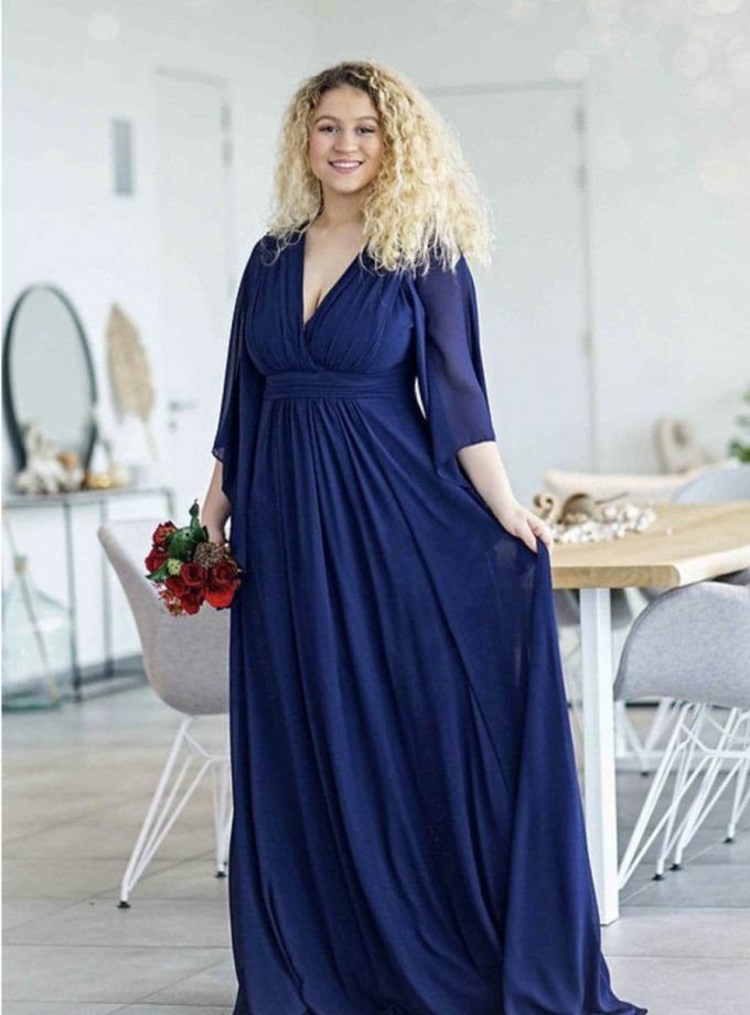 Vestido Gasa Mangas Curvy