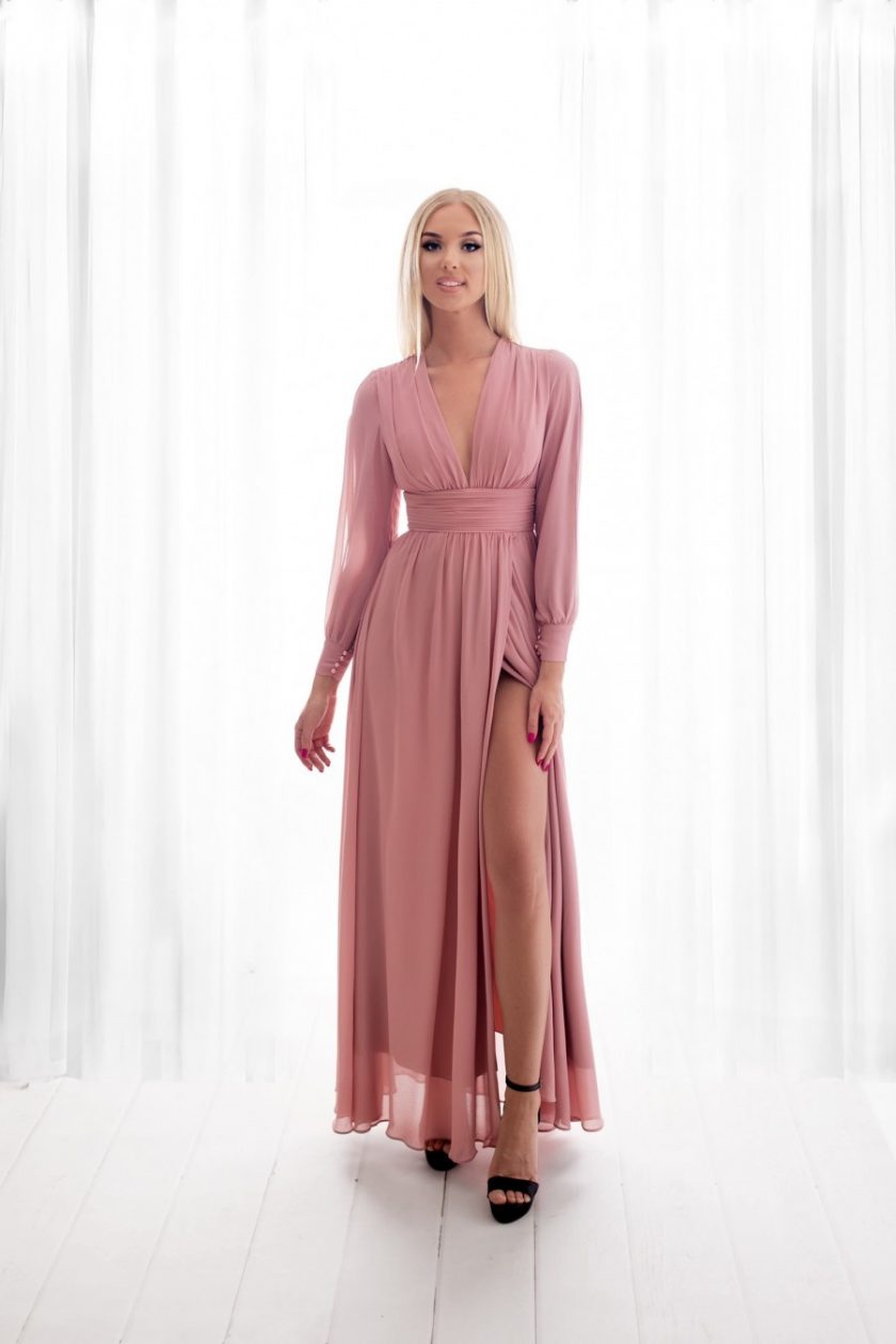 Vestido Gasa Aberturas Mangas - Imagen 15