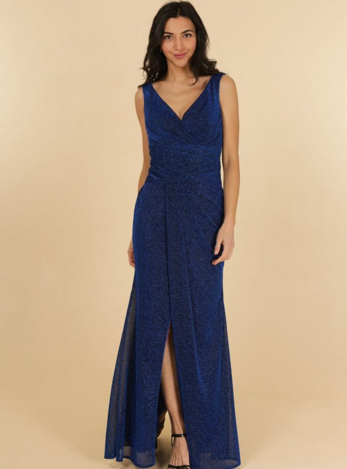 Vestido Sirena Brillos Volante Curvy