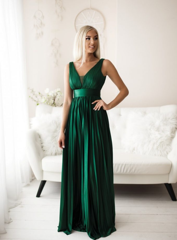 Vestido Seda Plisado