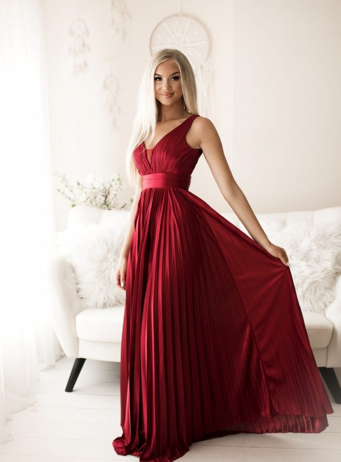 Vestido Seda Plisado