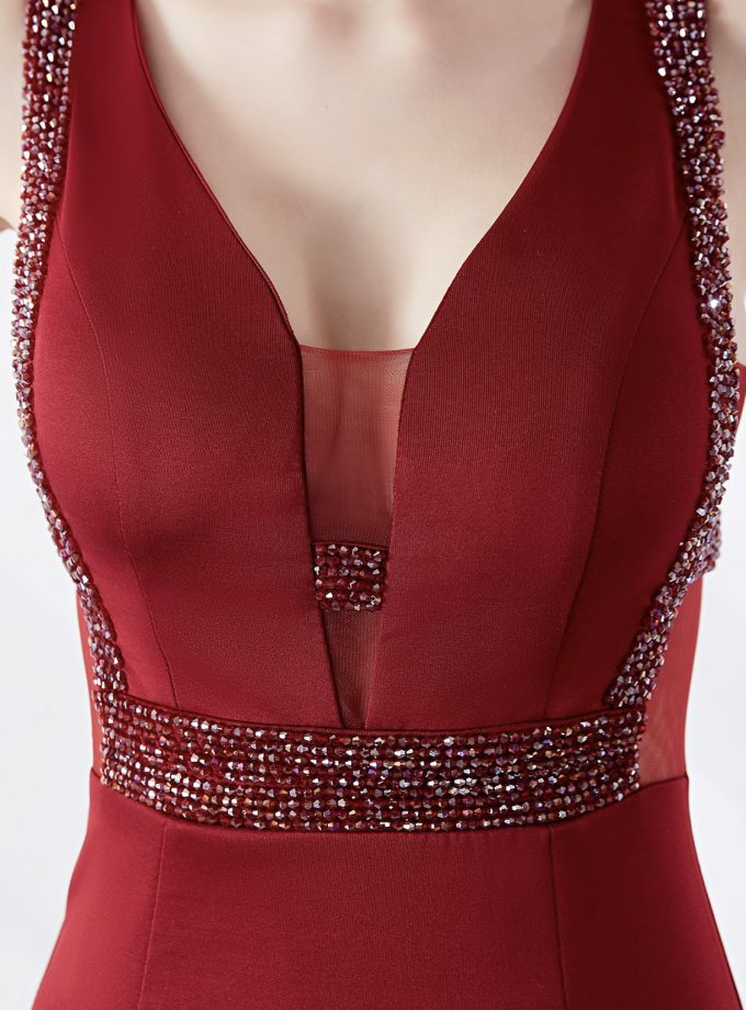 Vestido Sirena Brillos Transparencia