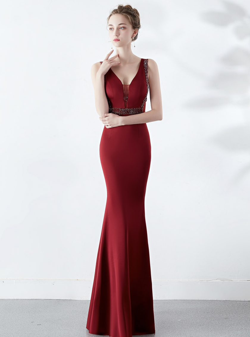 Vestido Sirena Brillos Transparencia - Imagen 4