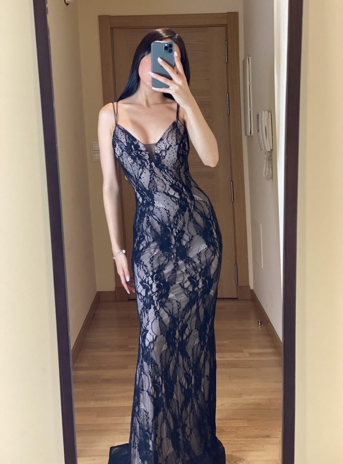 Vestido Sirena Espalda Cruzada