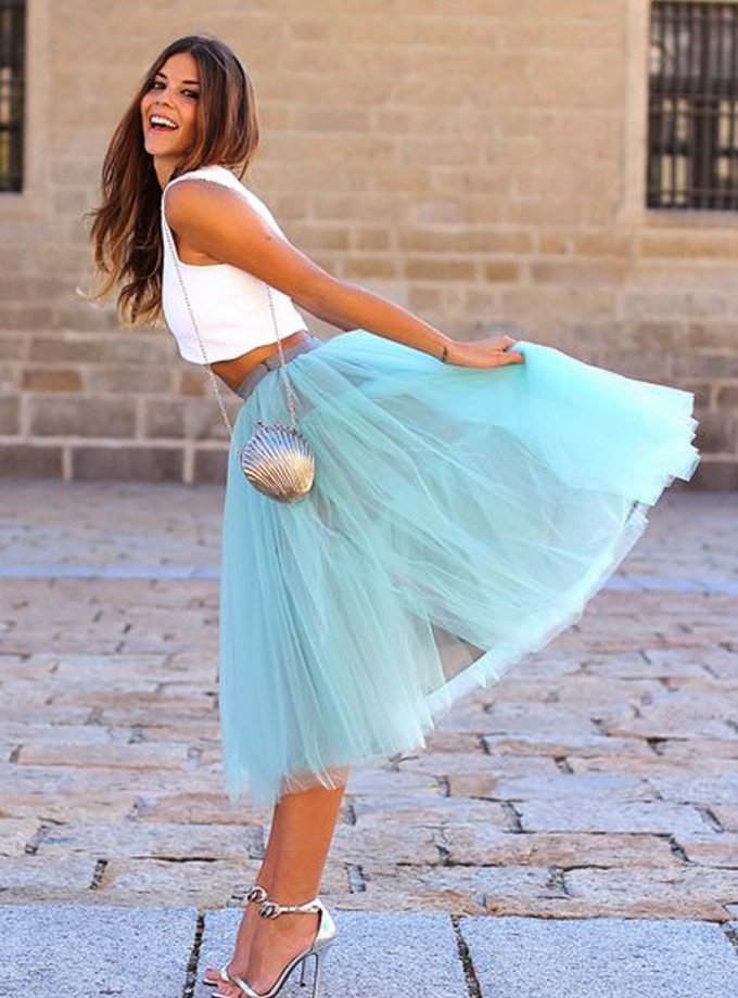 Falda de Tul Midi