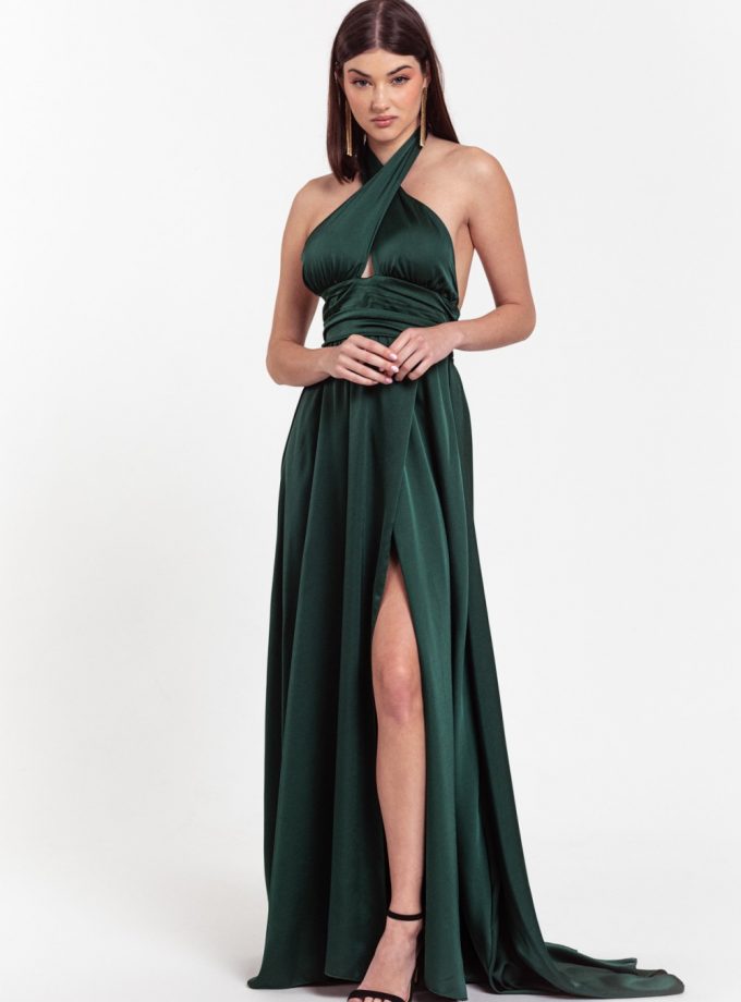 Vestido Seda Pecho Cruzado