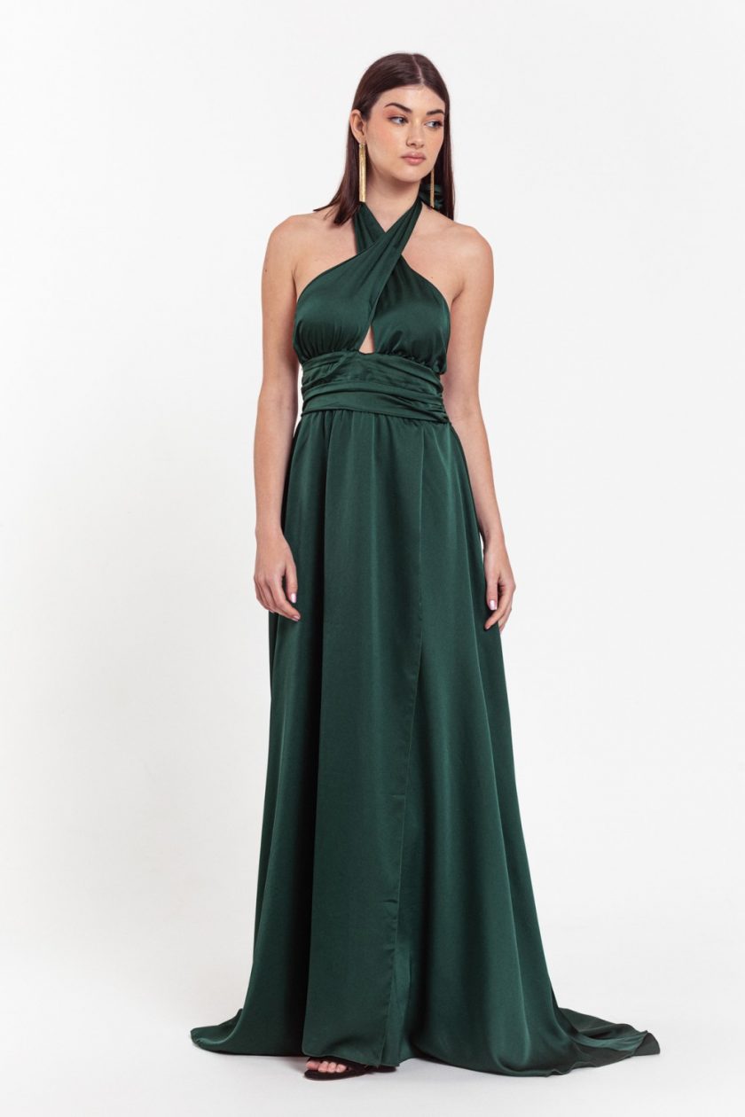Vestido Seda Pecho Cruzado - Imagen 16