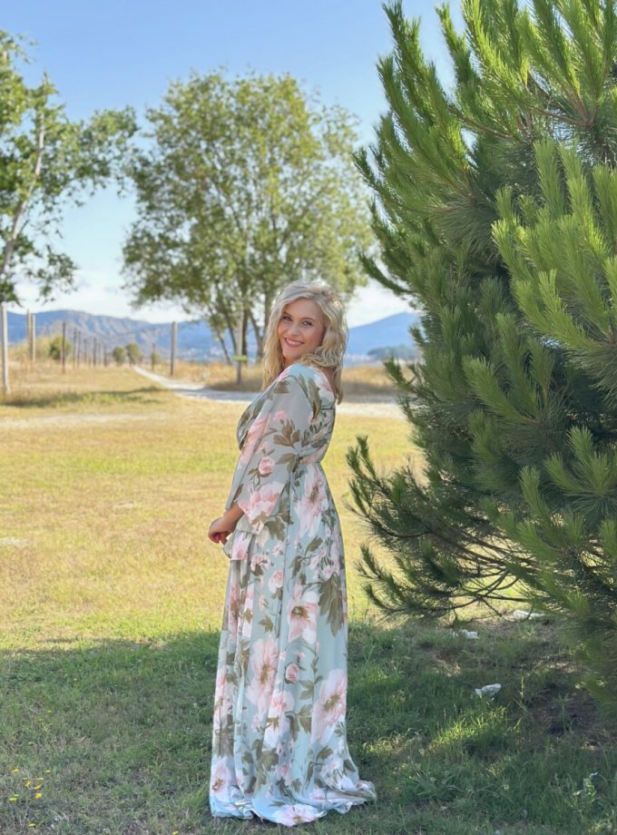 Vestido Gasa Mangas Estampado Curvy