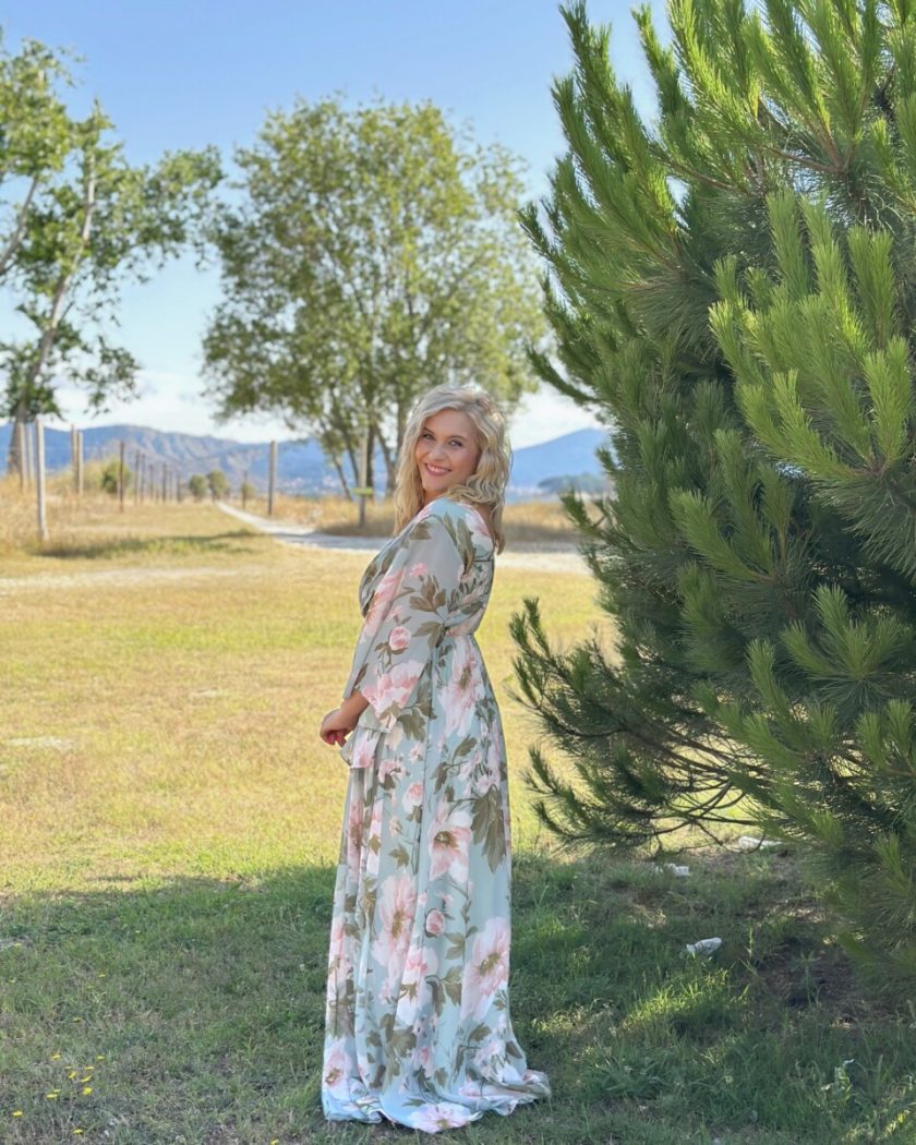 Vestido Gasa Mangas Estampado Curvy - Imagen 10
