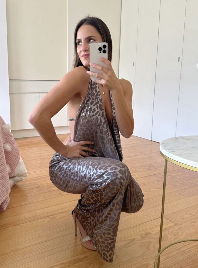 Vestido Seda Leo Escote Cascada