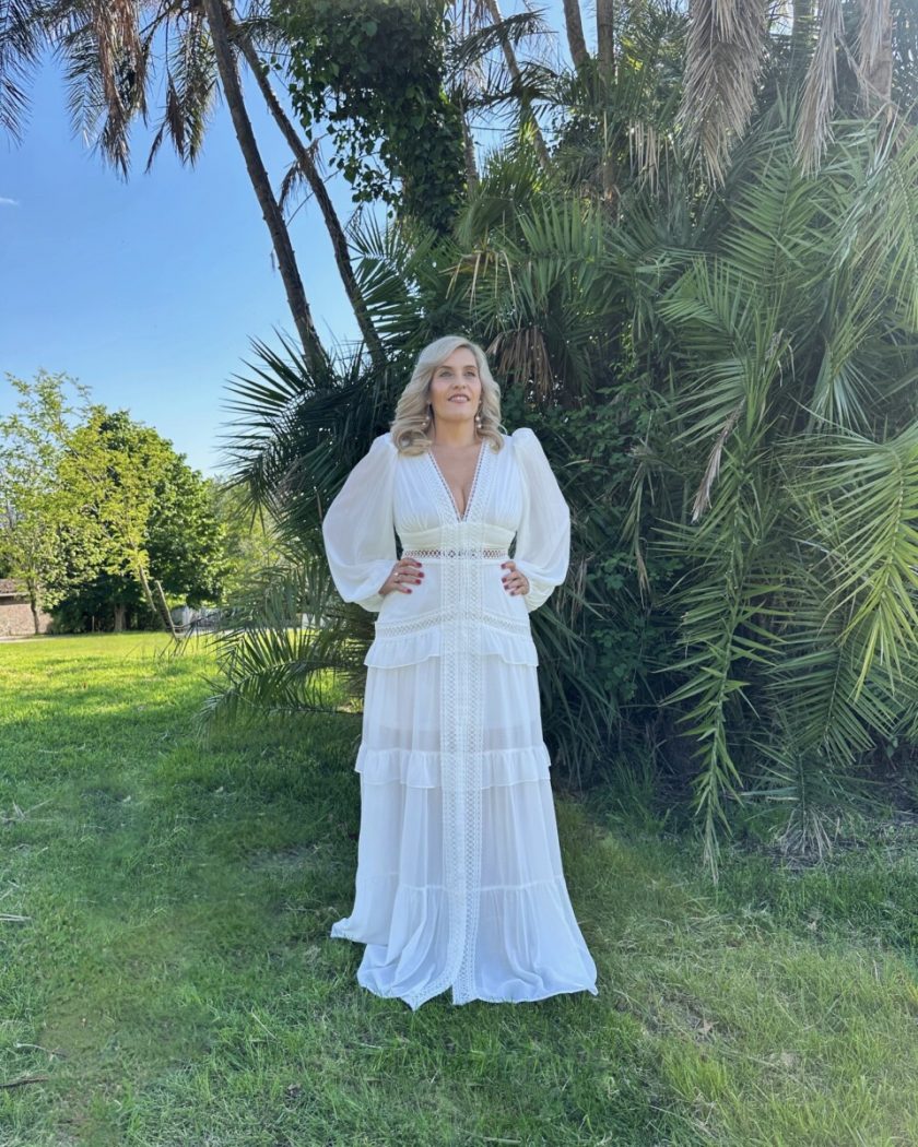 Vestido Boho Mangas Curvy Novia - Imagen 12