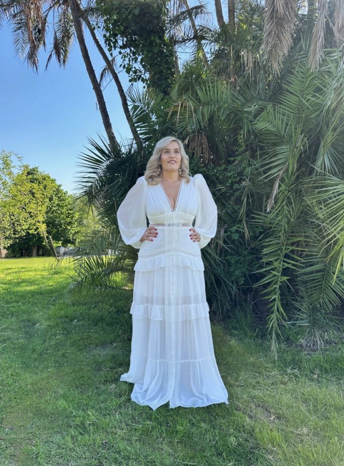 Vestido Boho Mangas Novia